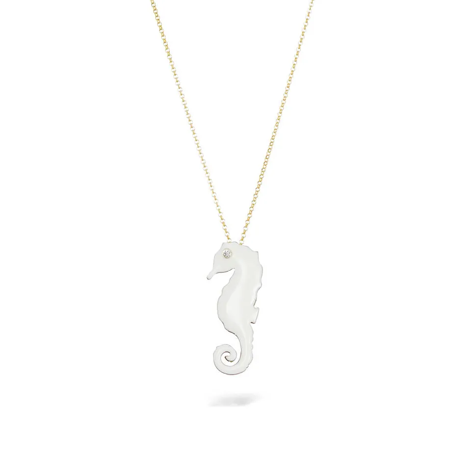 agapi-fish-seahorse-collier-hippocampe-mail-blanc-40-cm image 1
