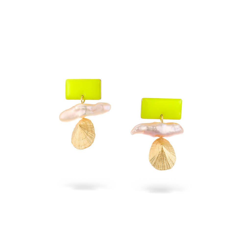 agapi-cityshore-boucles-d-oreilles-toile-mer-jaune-fluo image 1