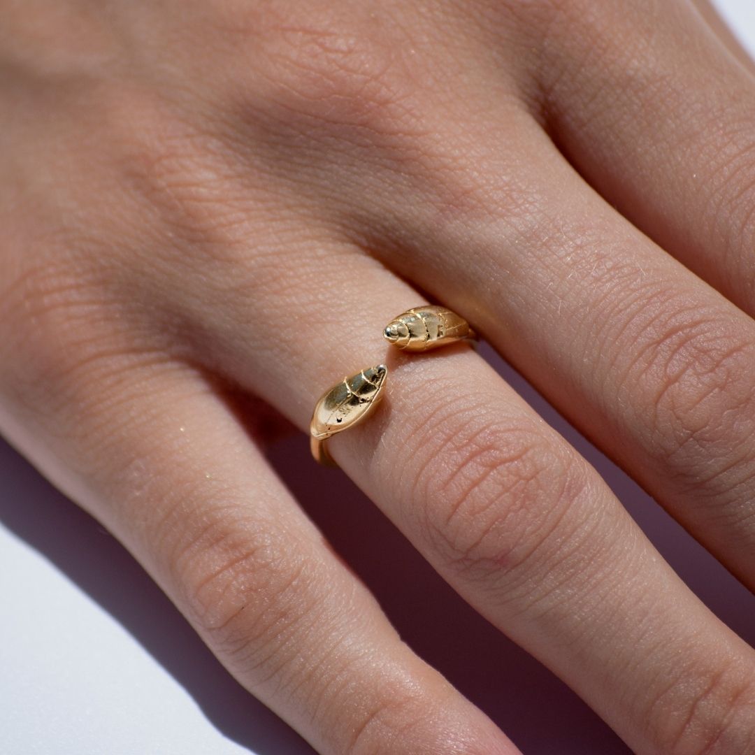 agapi-seastories-twin-bague-coquillages-dor-e-ajustable image 2