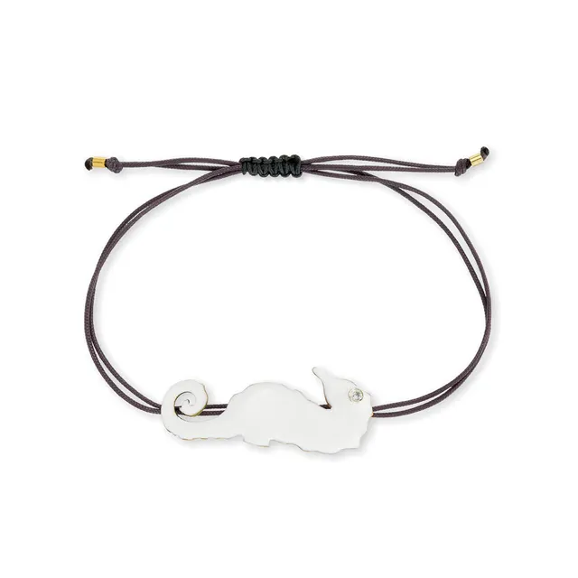 agapi-the-fish-seahorse-bracelet-macram-mail-blanc image 1