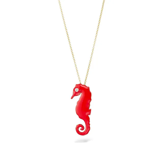 agapi-the-fish-hippocampe-collier-mail-rouge-corail image 1