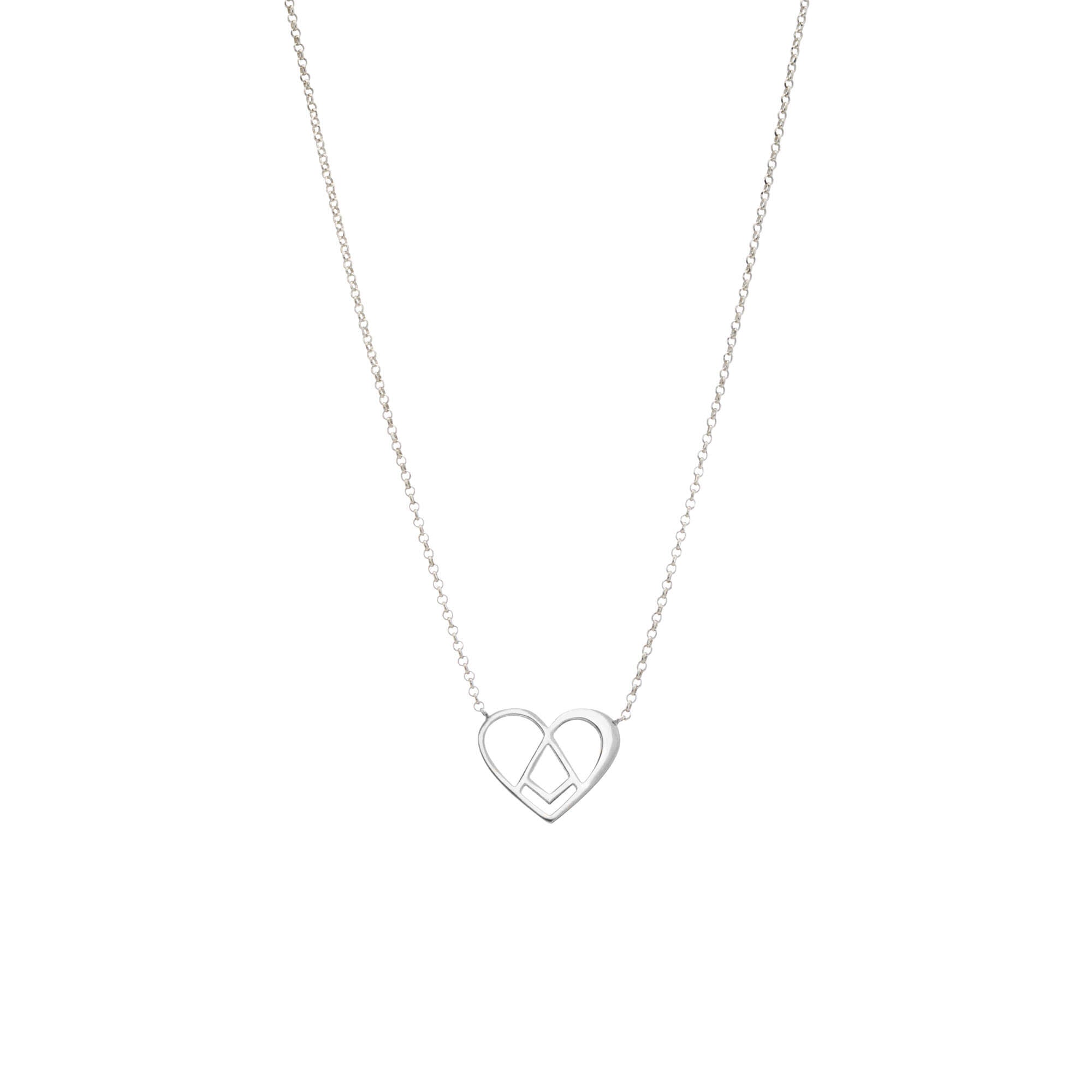 agapi-love-symbols-love-kiss-collier-c-ur-argent-925-50cm image 1