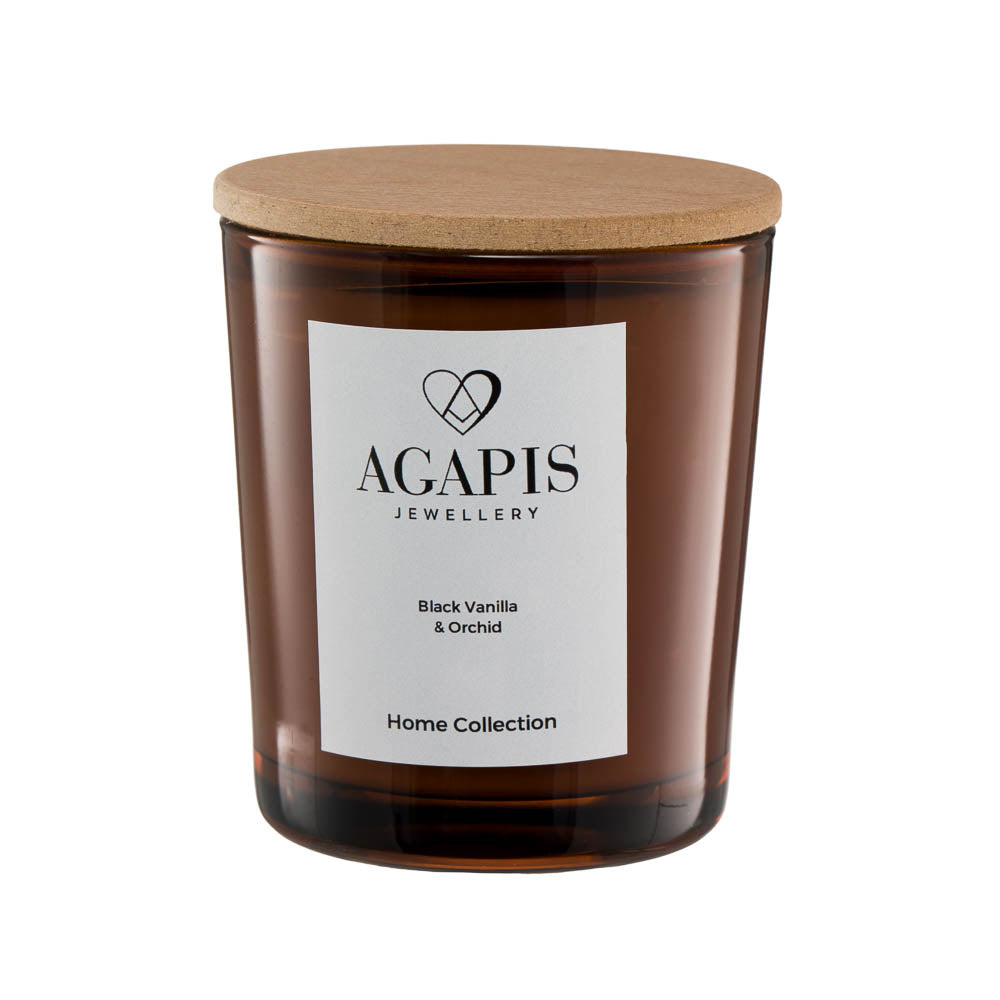 agapi-home-black-vanilla-orchid-bougie-soja-180g image 1