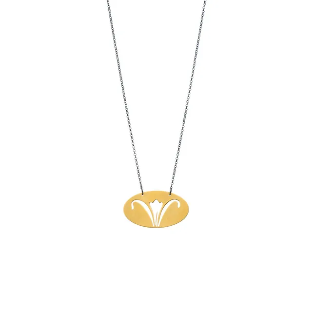 agapi-anthology-collier-lys-fleur-dor-e-cha-ne-argent-45-cm image 1