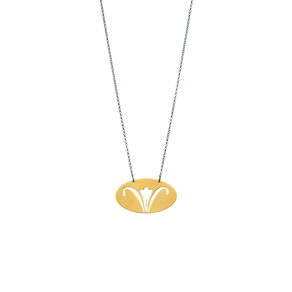 agapi-anthology-collier-lys-fleur-dor-e-cha-ne-argent-45-cm image 1