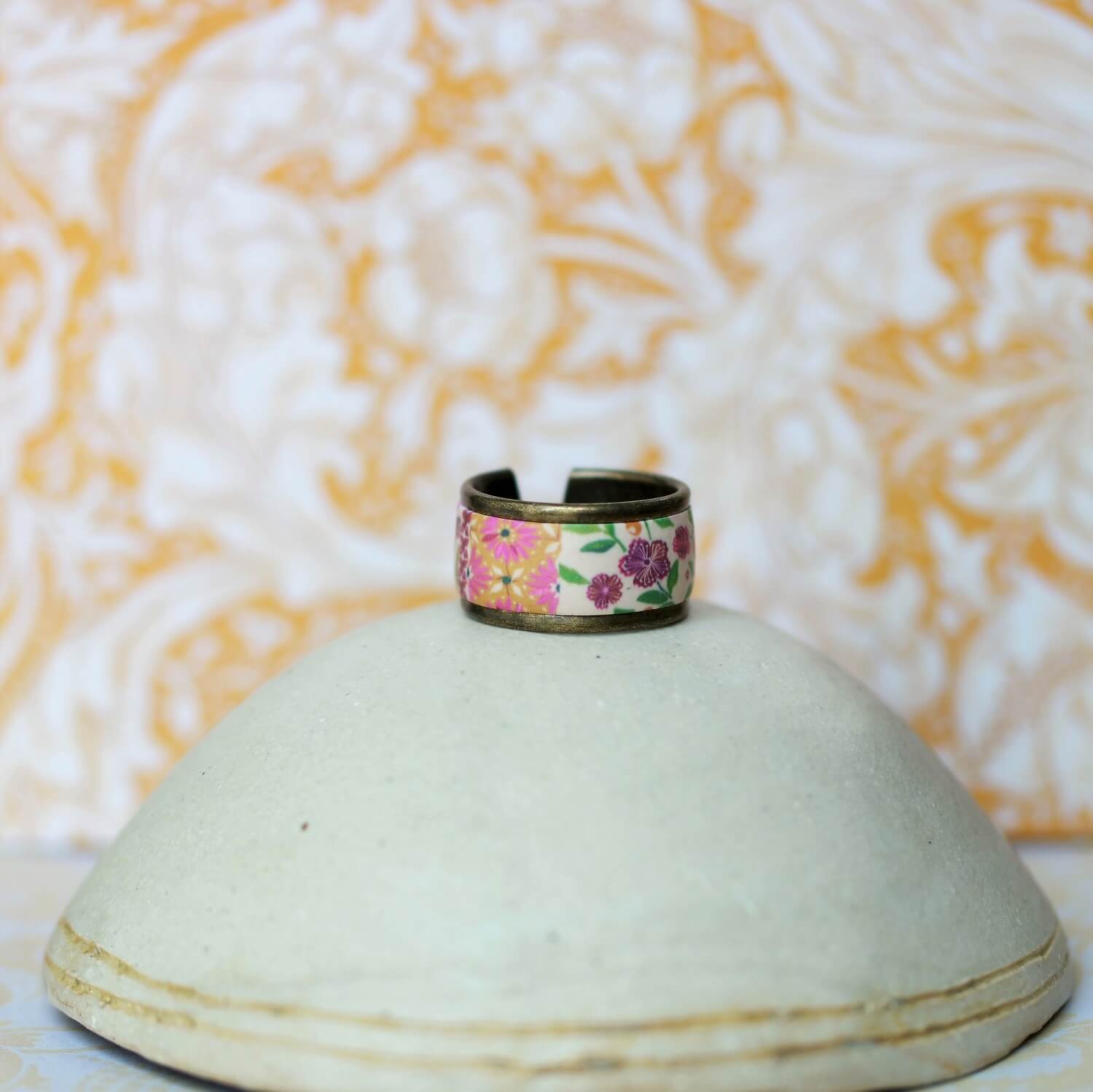 11prunes-solandra-bague-fleurs-indiennes-laiton-bronze image 2
