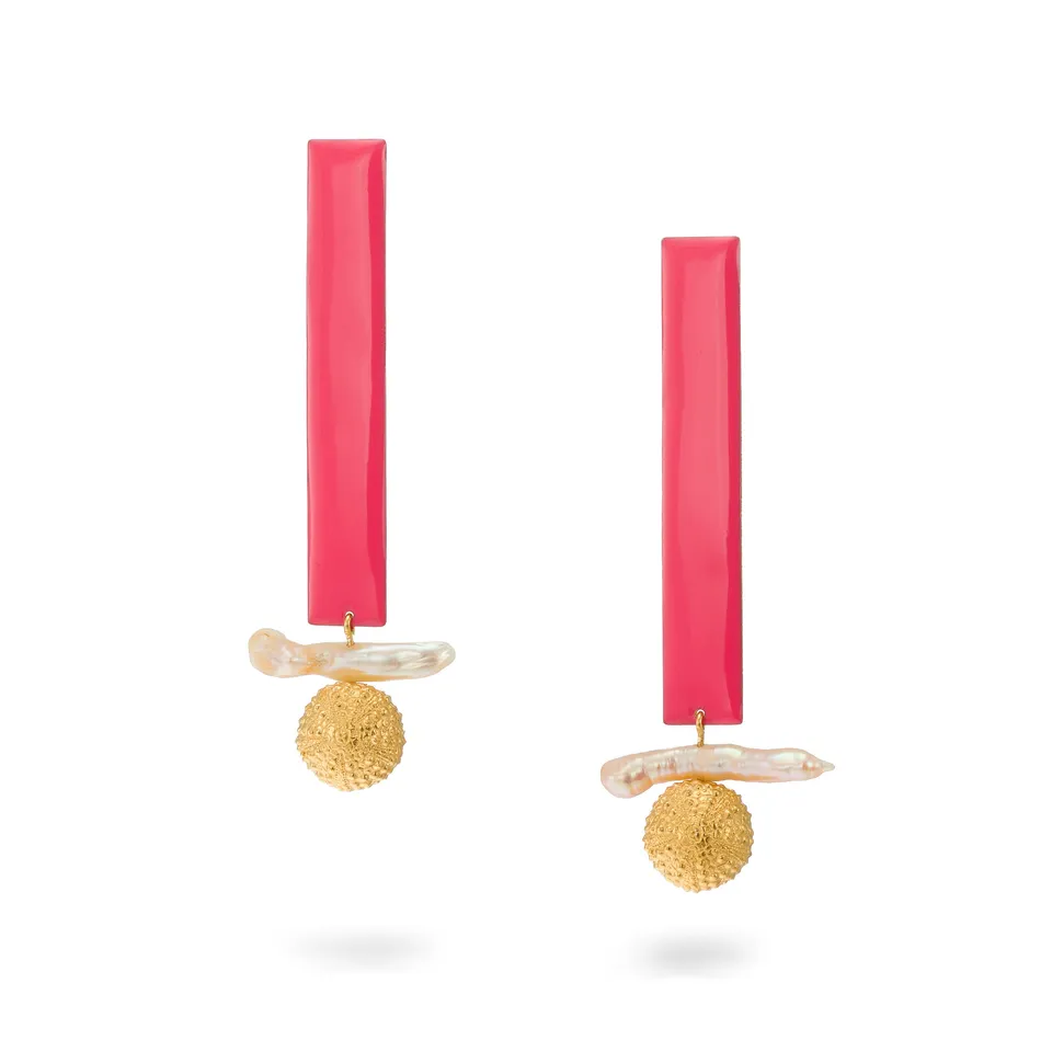 agapi-summer-in-the-city-boucles-d-oreilles-corail-rose-dor image 1