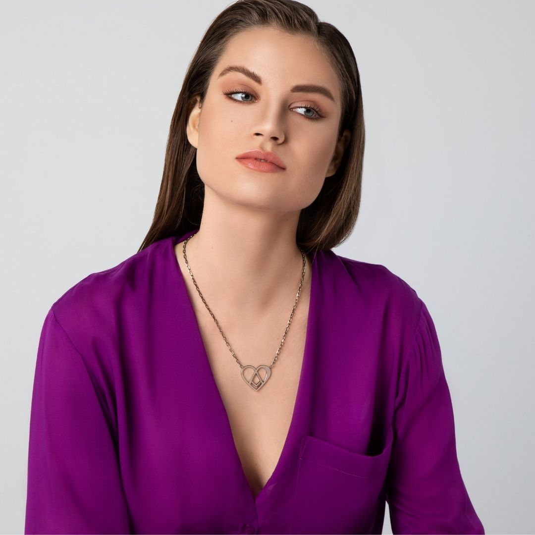 agapi-love-symbols-slave-to-love-collier-c-ur-rhodium image 2