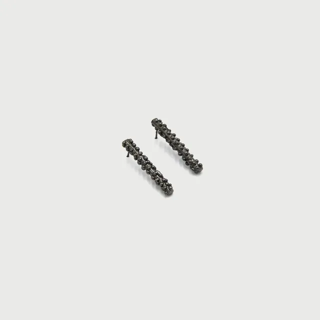 agapi-dropped-bubbles-full-bubbles-boucles-d-oreilles-rhodium-noir image 1