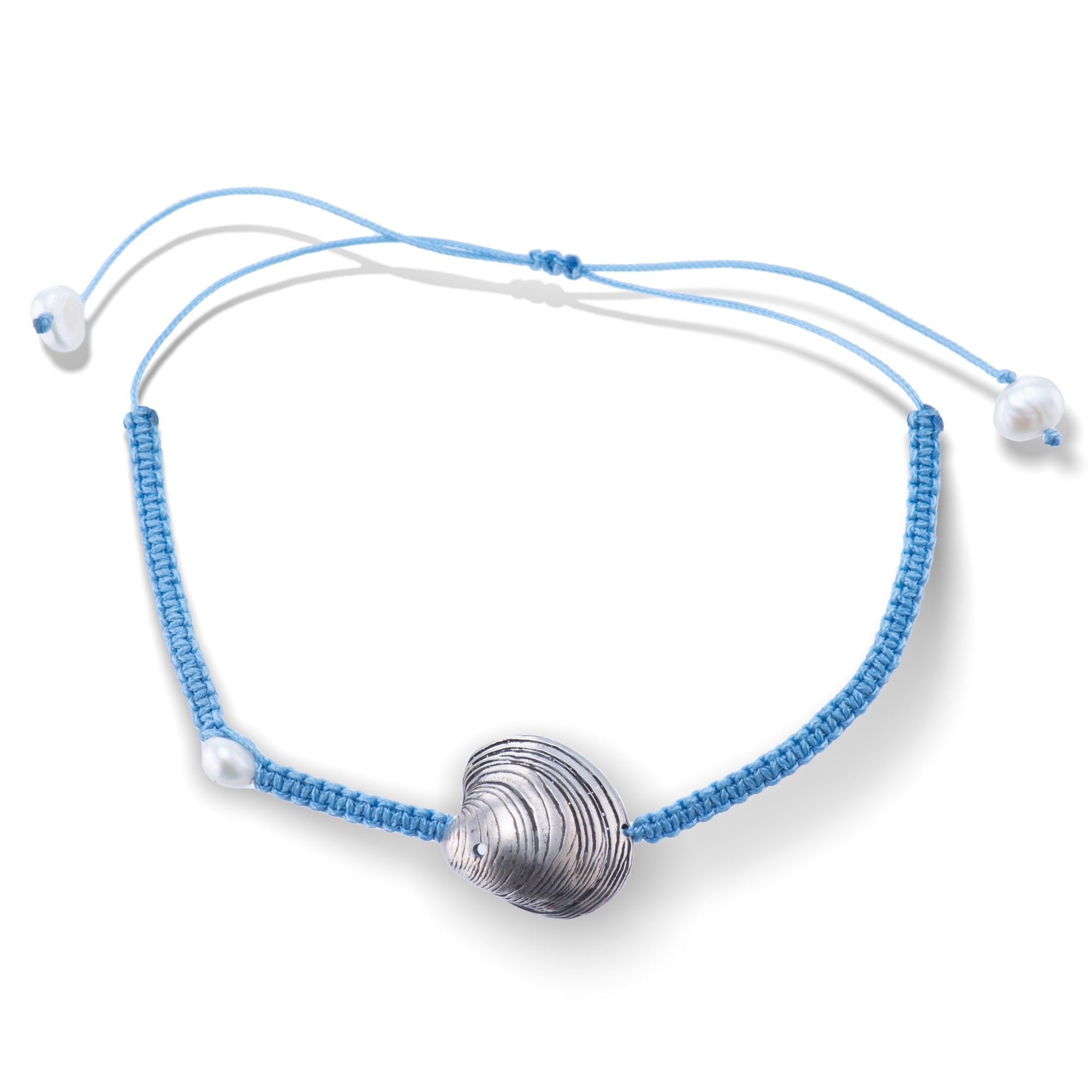 agapi-seastories-bracelet-macram-coquillage-argent-noir-2 image 1