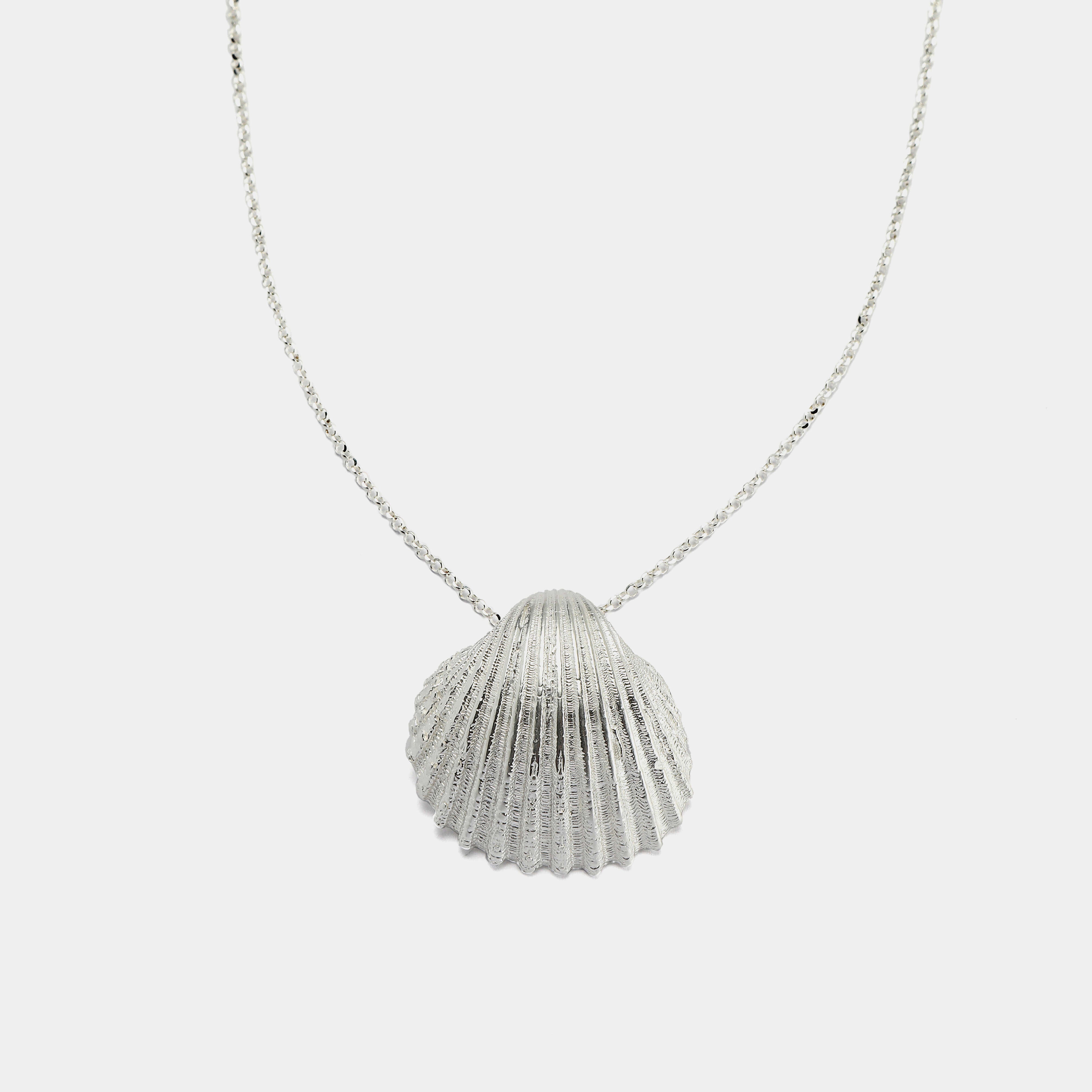agapi-seastories-king-oyster-collier-coquillage-argent-45-cm image 1
