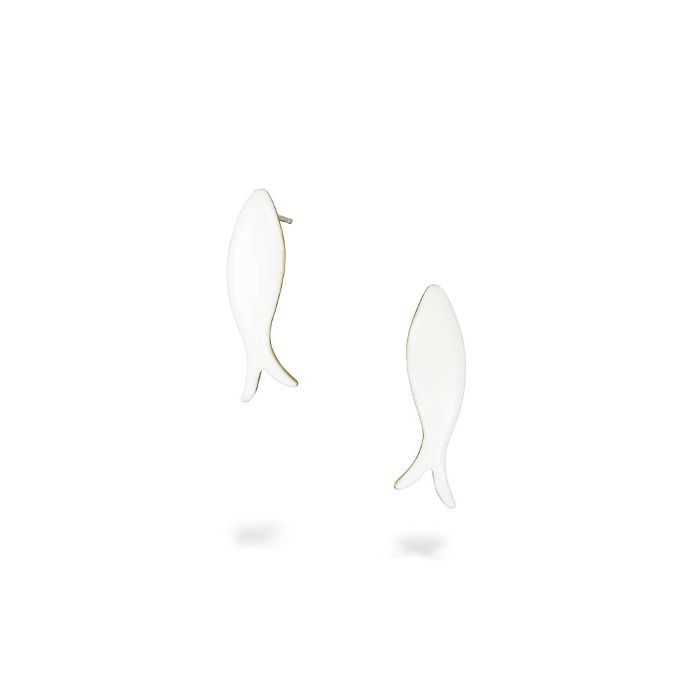 agapi-the-fish-small-fish-boucles-d-oreilles-mail-blanc image 1