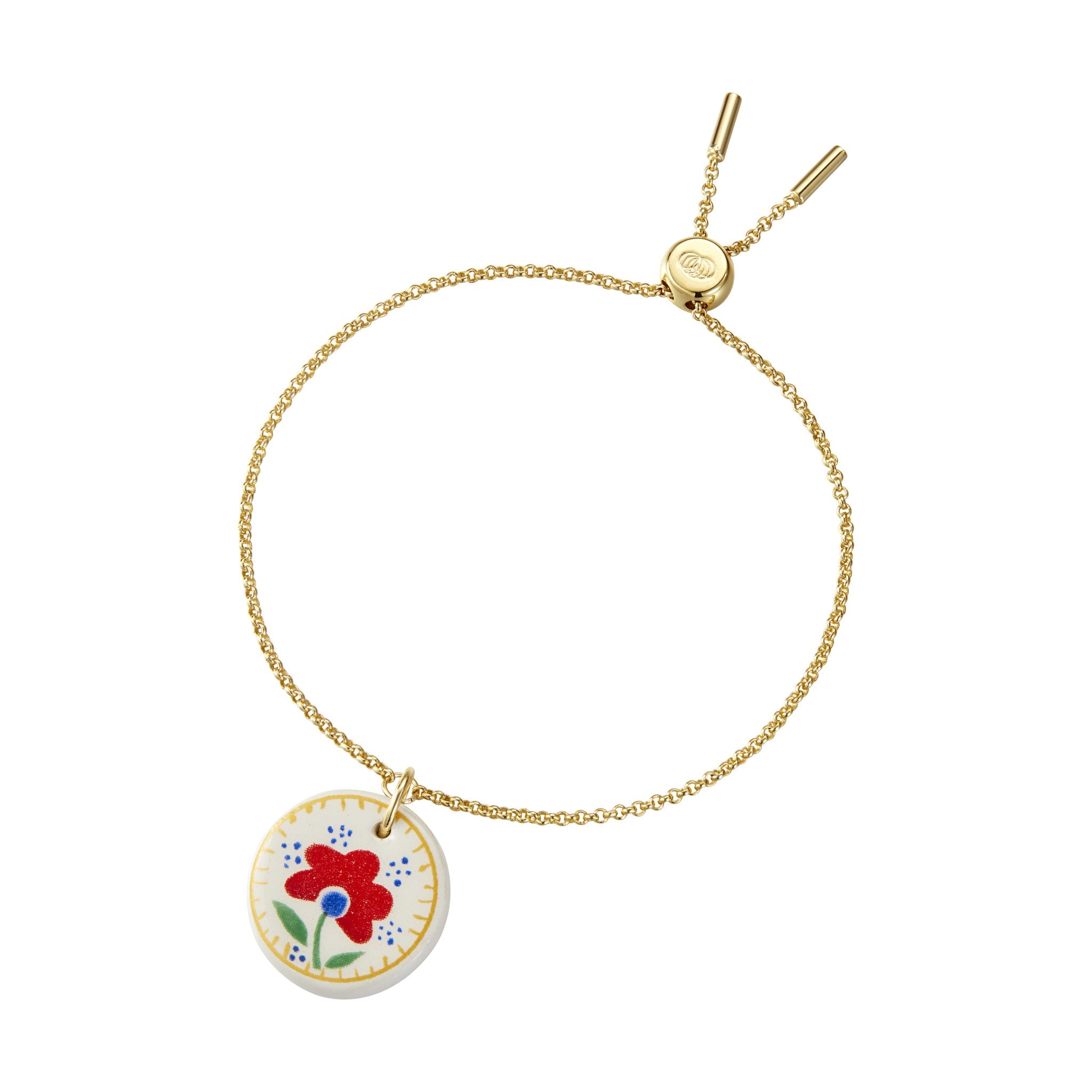 armeria-fa-enz-bracelet-fa-ence-fleur-rouge-or-jaune-23-cm image 1