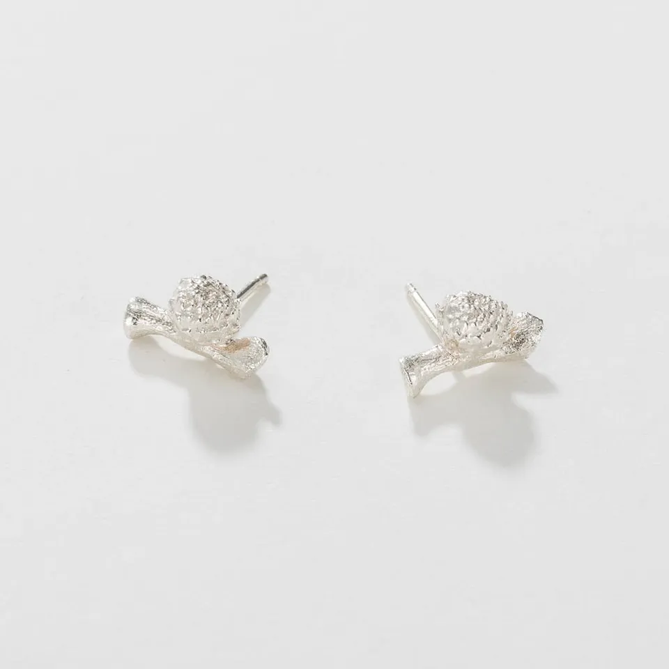 agapi-forestland-graine-sur-brindille-clous-d-oreilles-argent-925 image 1