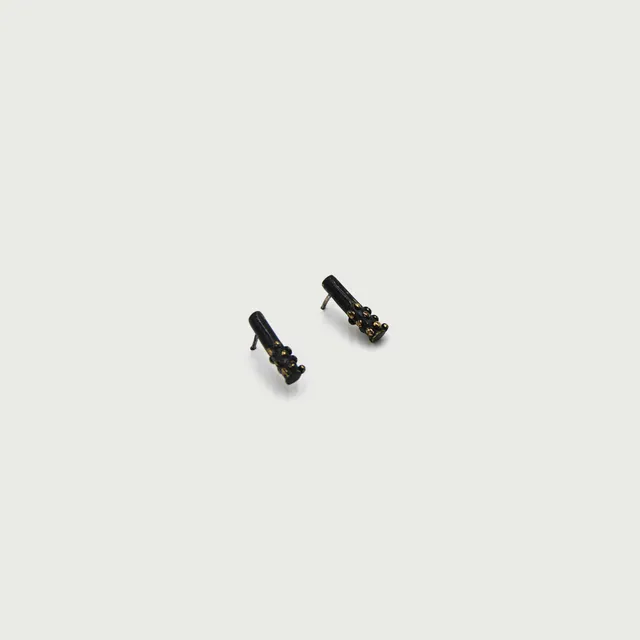 agapi-dropped-bubbles-small-line-boucles-d-oreilles-noir image 1