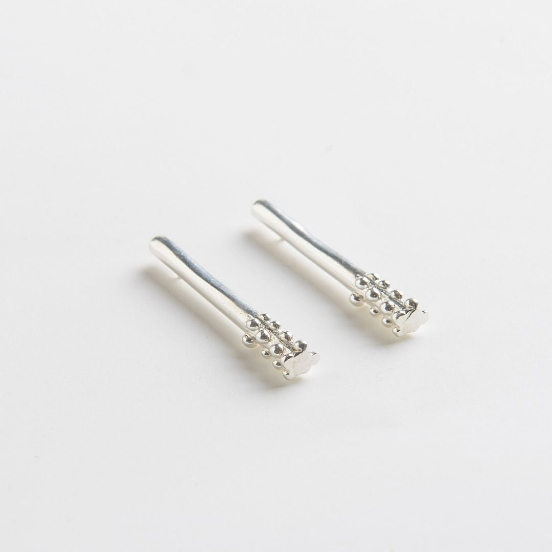 agapi-dropped-bubbles-boucles-d-oreilles-argent-medium-bulles image 3