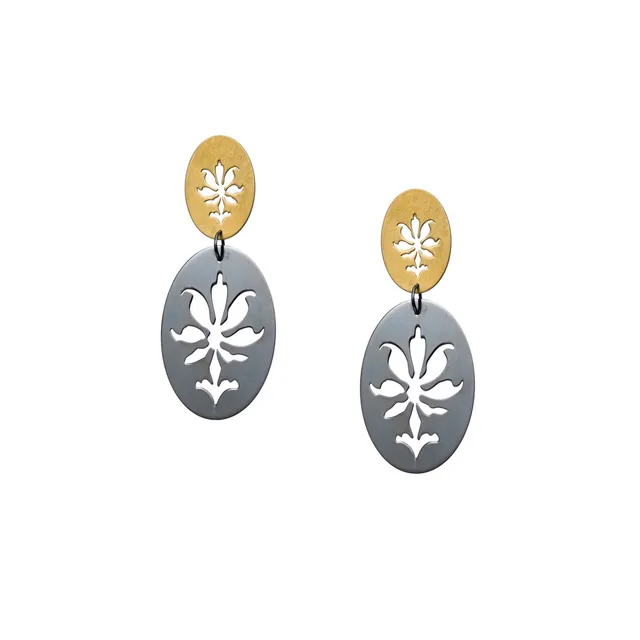 agapi-anthology-pelargonium-boucles-d-oreilles-pendantes-dor-rhodium-noir image 1