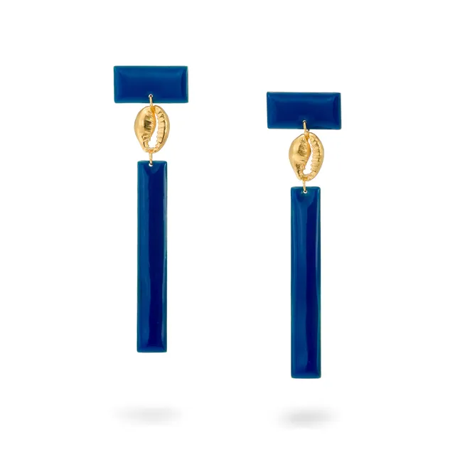 agapi-seashell-city-boucles-d-oreilles-bleues-coquillage-argent image 1