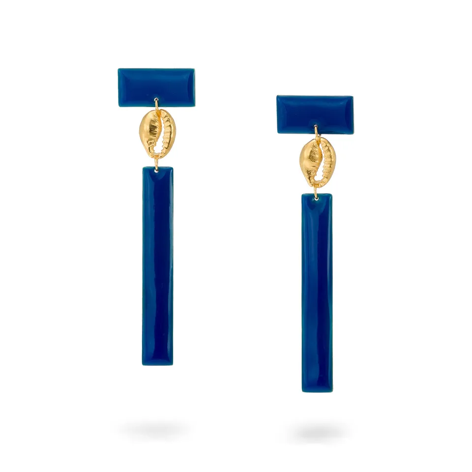 agapi-seashell-city-boucles-d-oreilles-bleues-coquillage-argent image 1