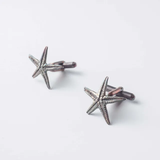 agapi-men-starfish-boutons-de-manchette-patine-rainbow image 1