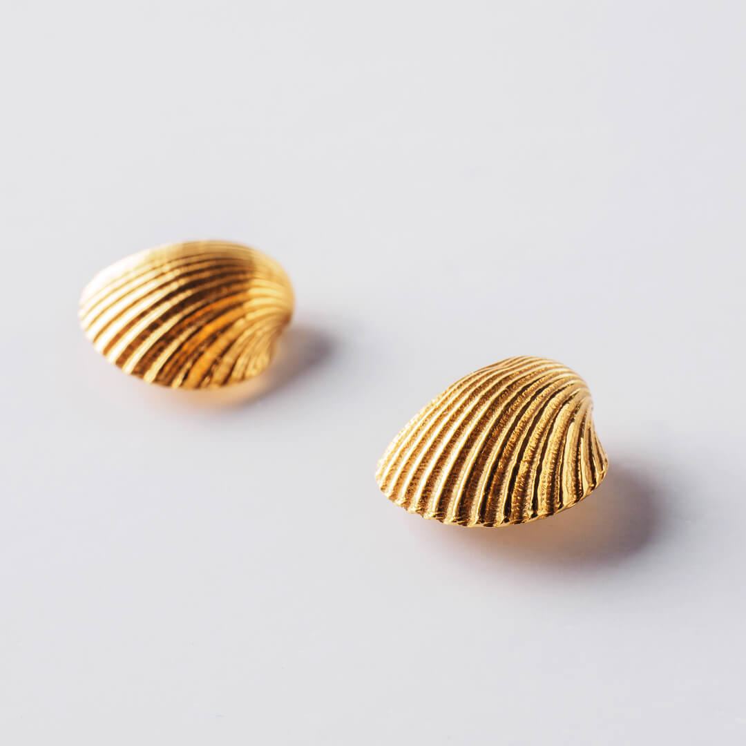 agapi-seastories-puces-hu-tre-coquillage-plaqu-or-dor image 3