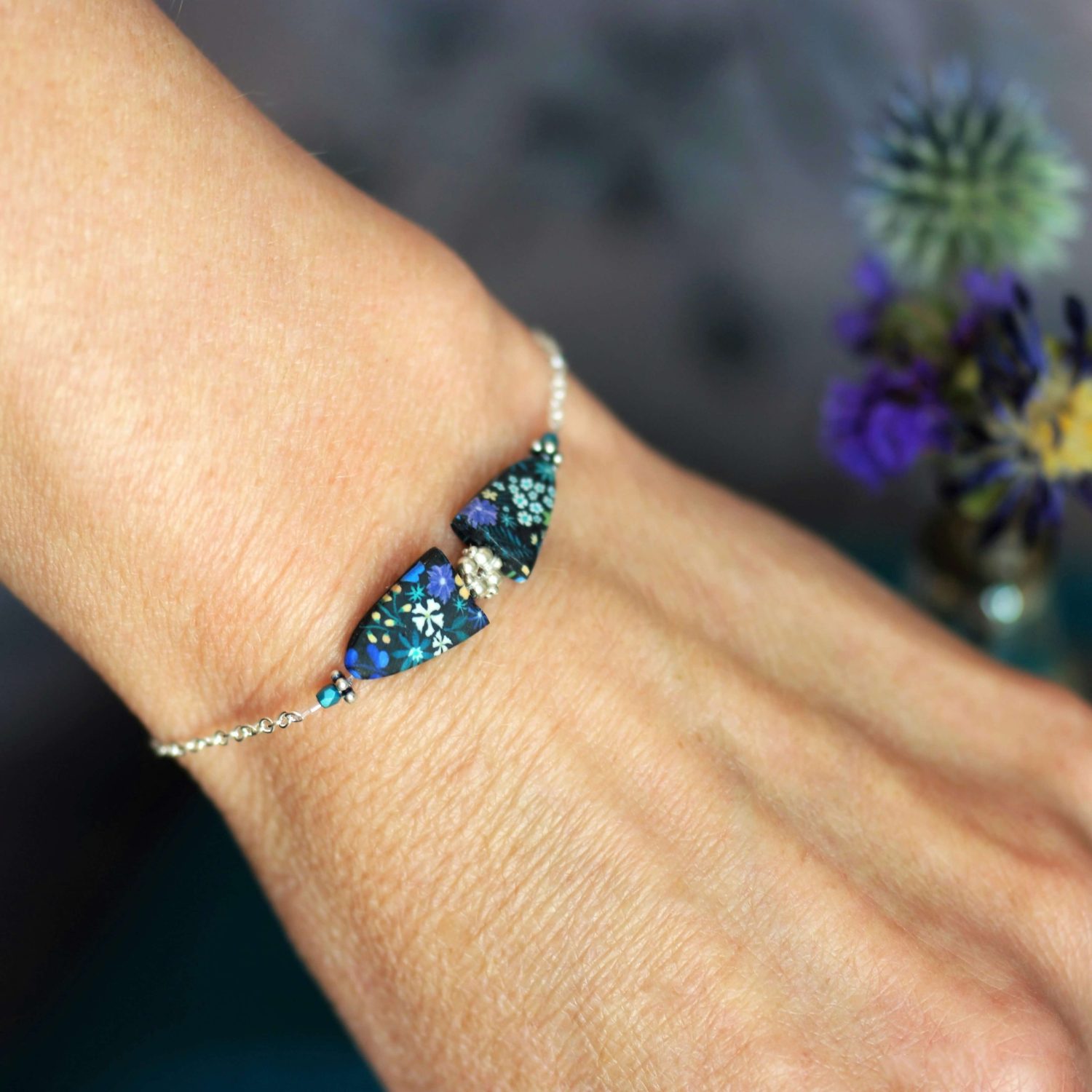 11prunes-asperule-bracelet-fin-floral-violet-argent-925 image 4