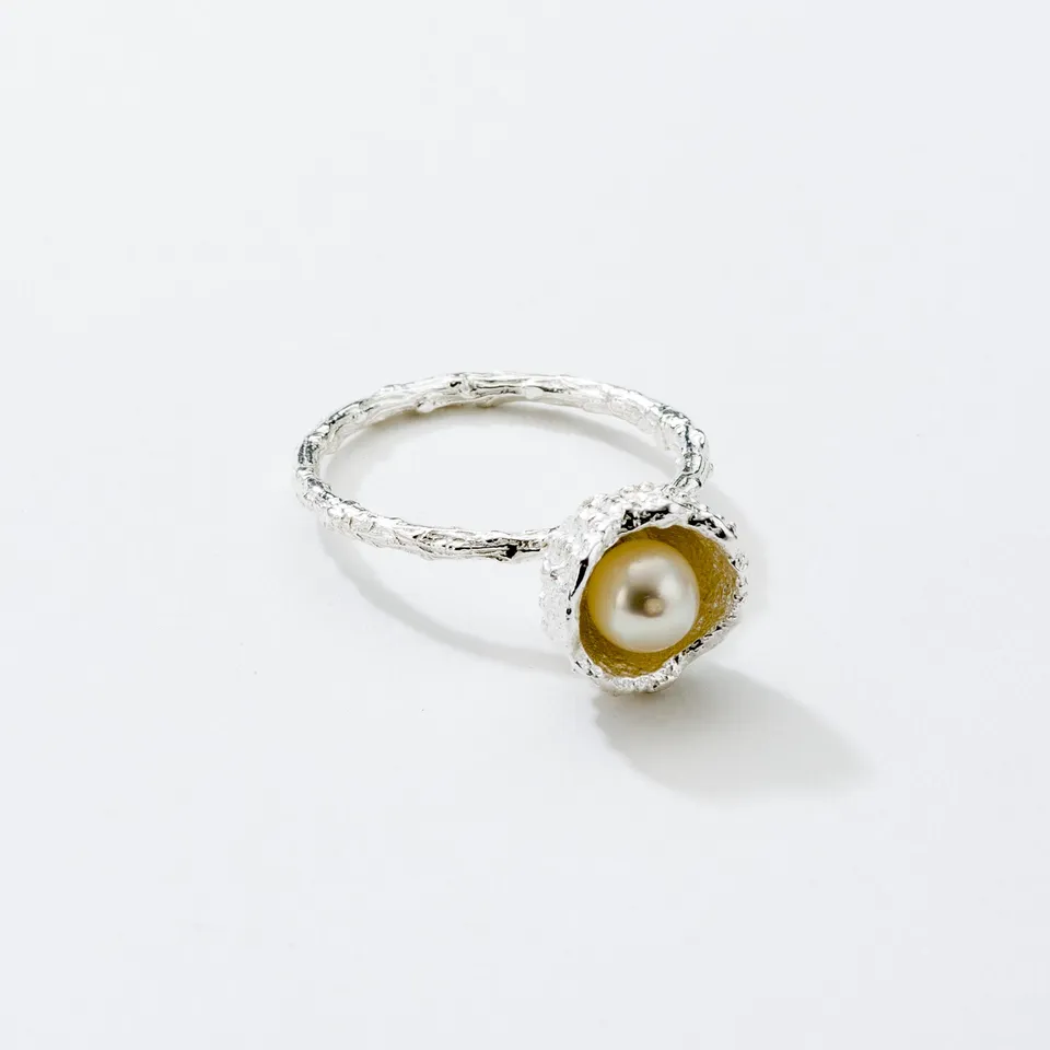 agapi-forestland-little-acorn-bague-argent-perle image 1
