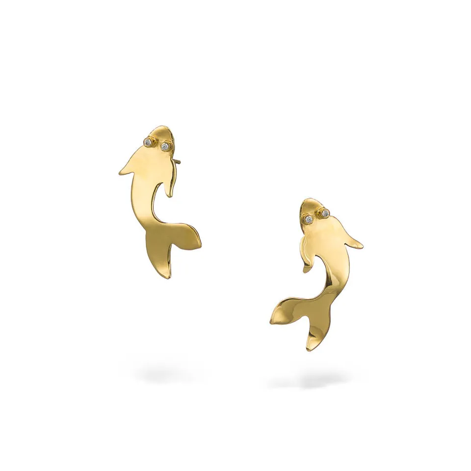 agapi-the-fish-koi-boucles-d-oreilles-pierres-dor-3-cm image 1