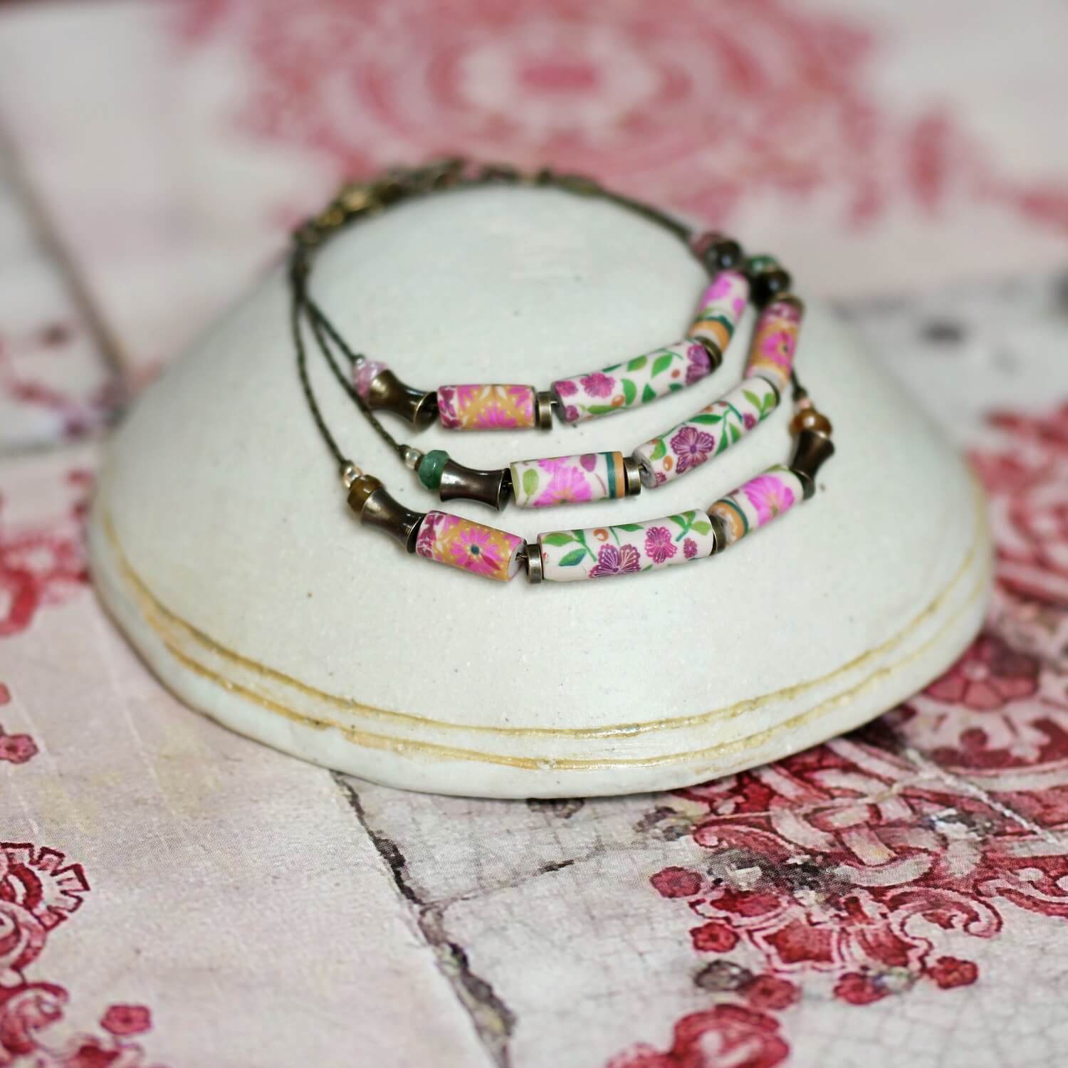 11prunes-solandra-bracelet-floral-indien-rose-laiton-bronze image 1