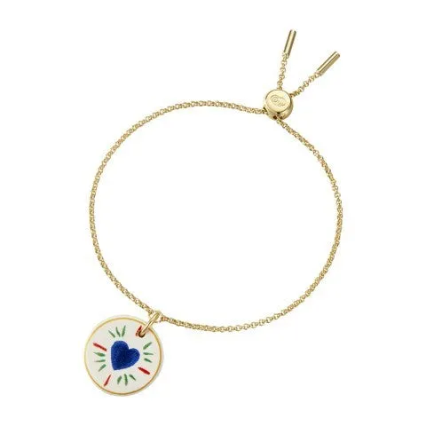 armeria-fa-enz-bracelet-fa-ence-c-ur-bleu-dor-23-cm image 1