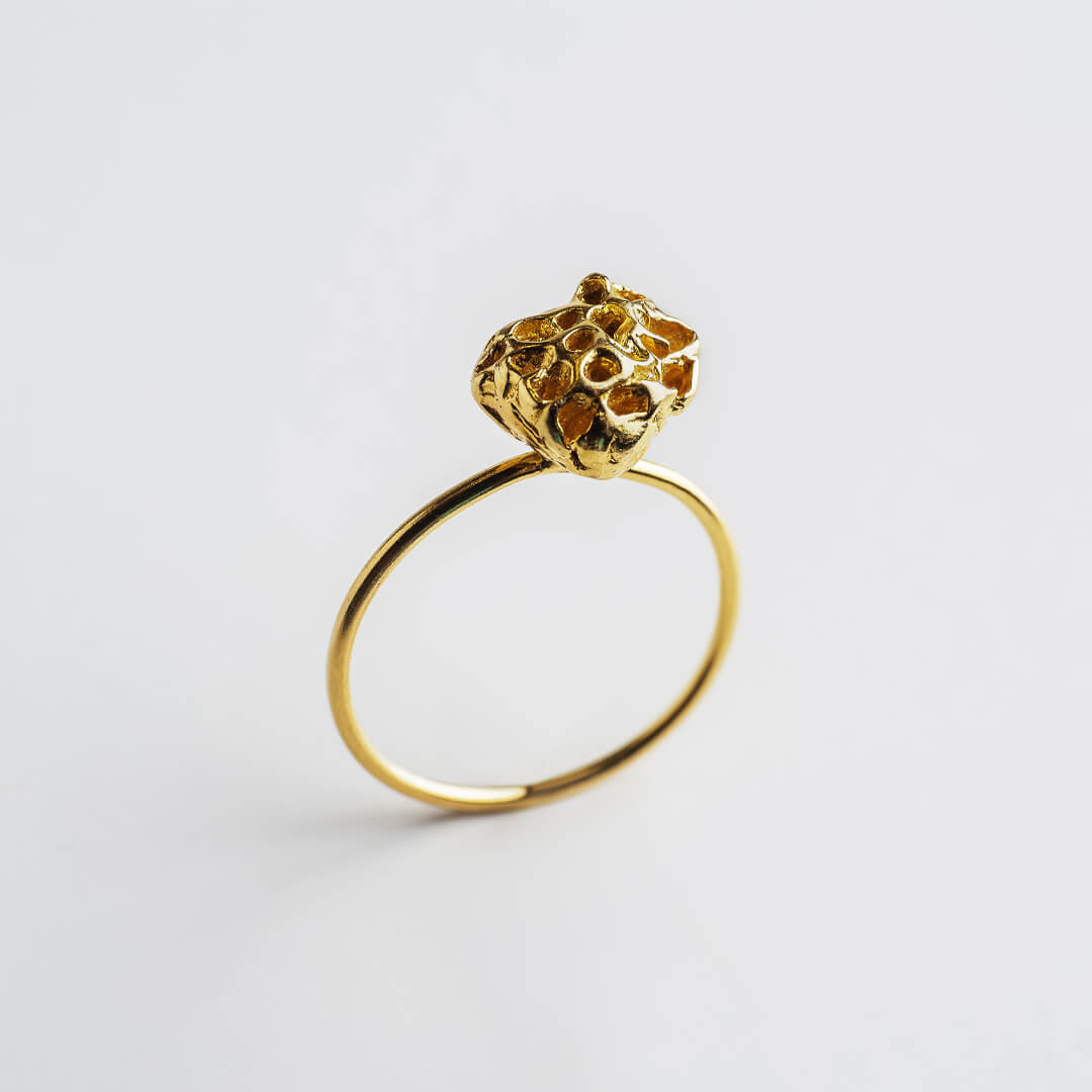 agapi-seastories-coral-bague-corail-argent-925-dor-taille-54 image 3