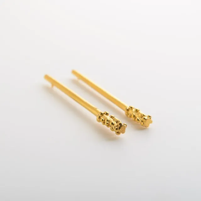 agapi-dropped-bubbles-long-line-boucles-d-oreilles-dor-plaqu-or image 1