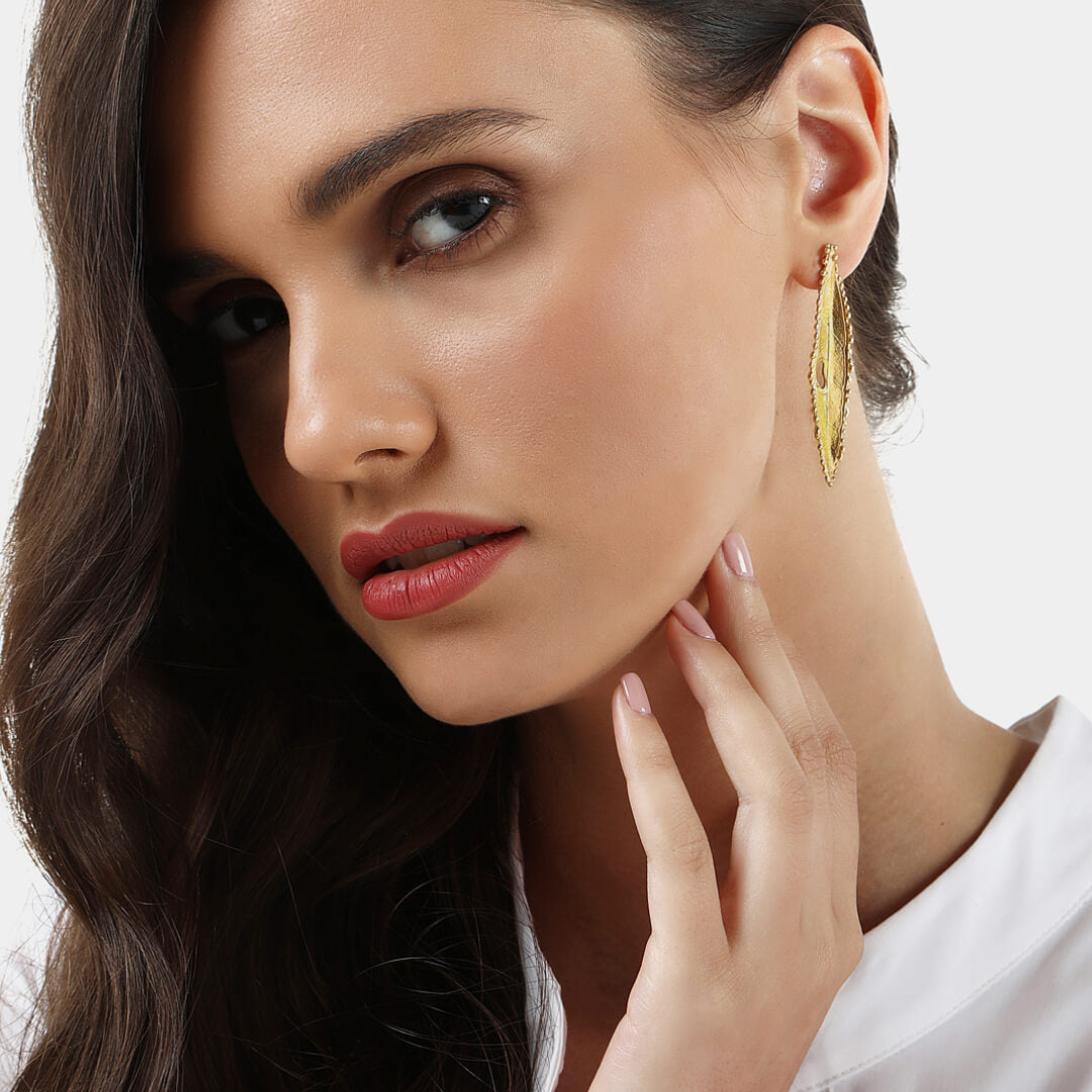 agapi-mediterranean-gold-wild-olive-boucles-oreilles-dor-es-feuille image 2