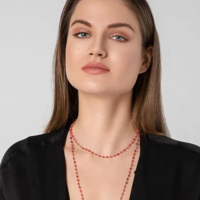 agapi-s-line-ruby-collier-rosario-argent-pierres-fuchsia image 1