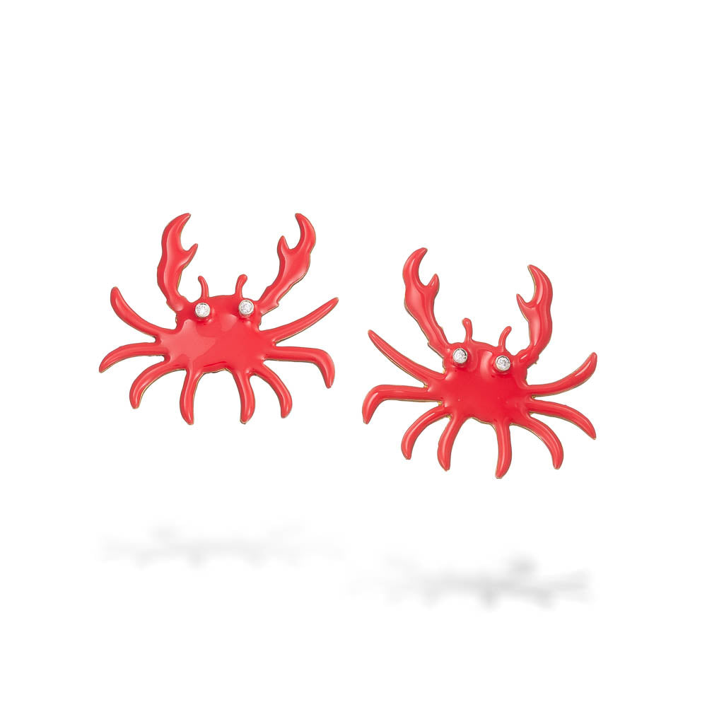 agapi-the-fish-mr-crab-boucles-d-oreilles-crabe-rouge-corail image 1