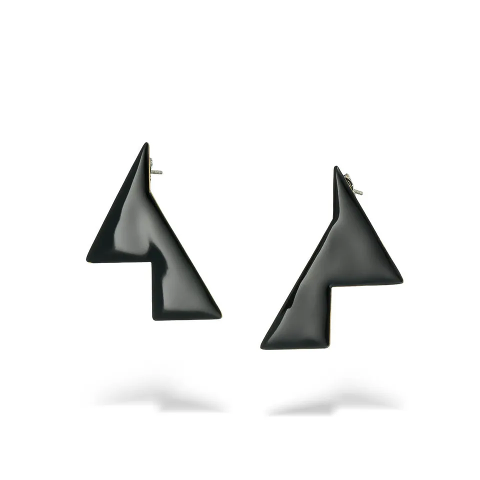 agapi-shard-boucles-d-oreilles-pendantes-mail-noir image 1