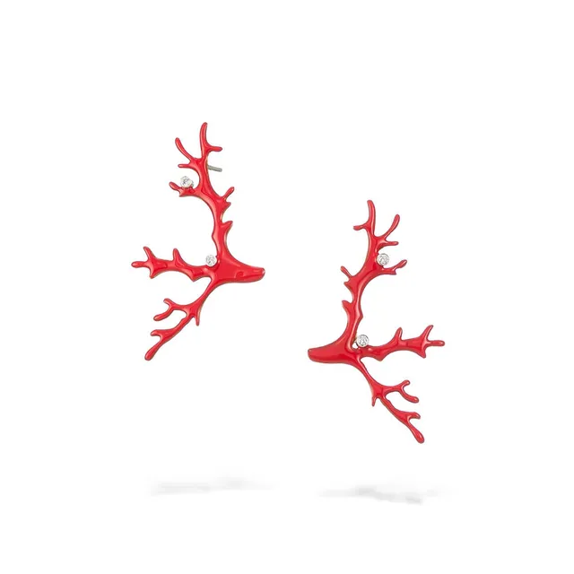 agapi-seastories-boucles-d-oreilles-coral-dream-rouge-corail-zircon image 1
