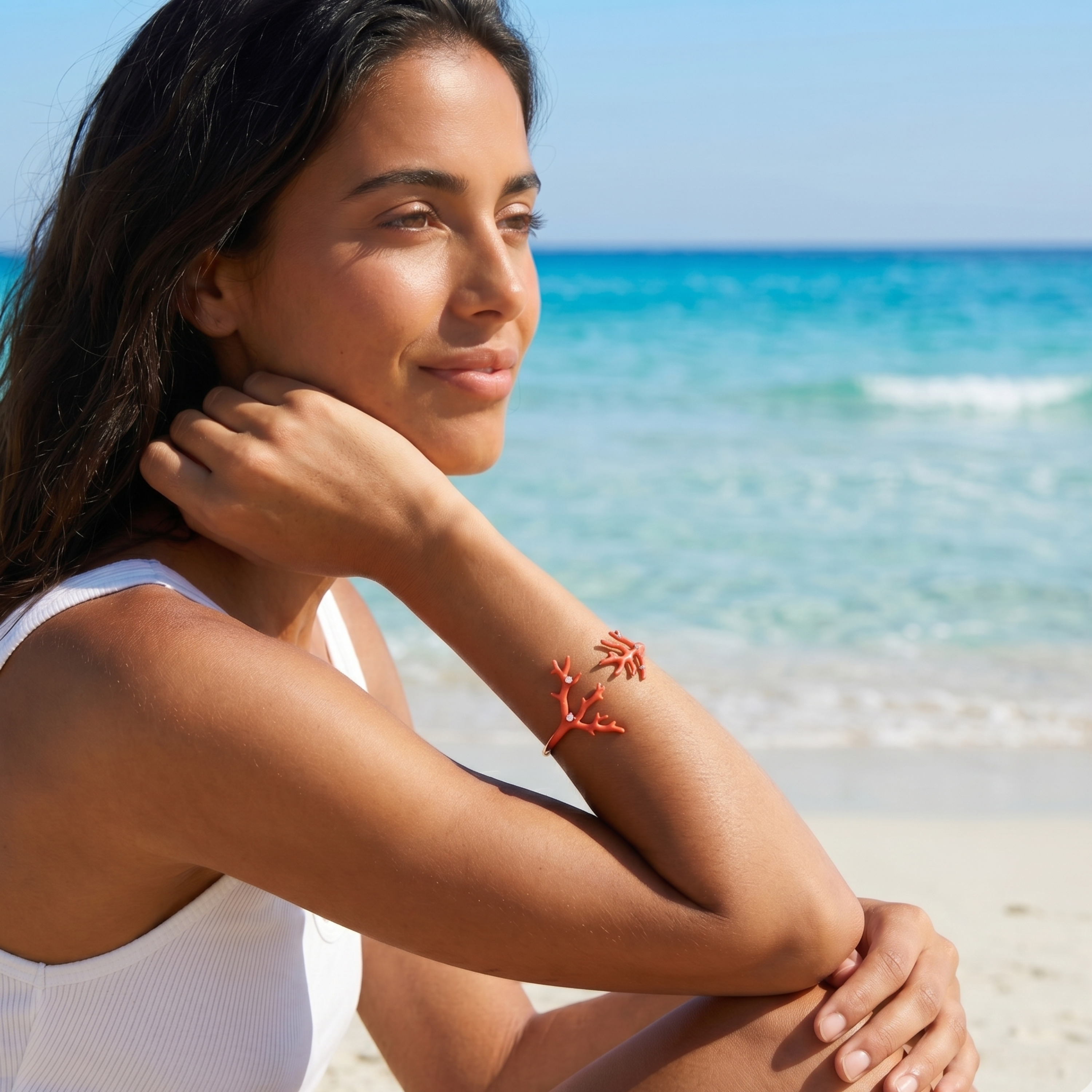 agapi-seastories-bracelet-jonc-corail-rouge-mail image 2