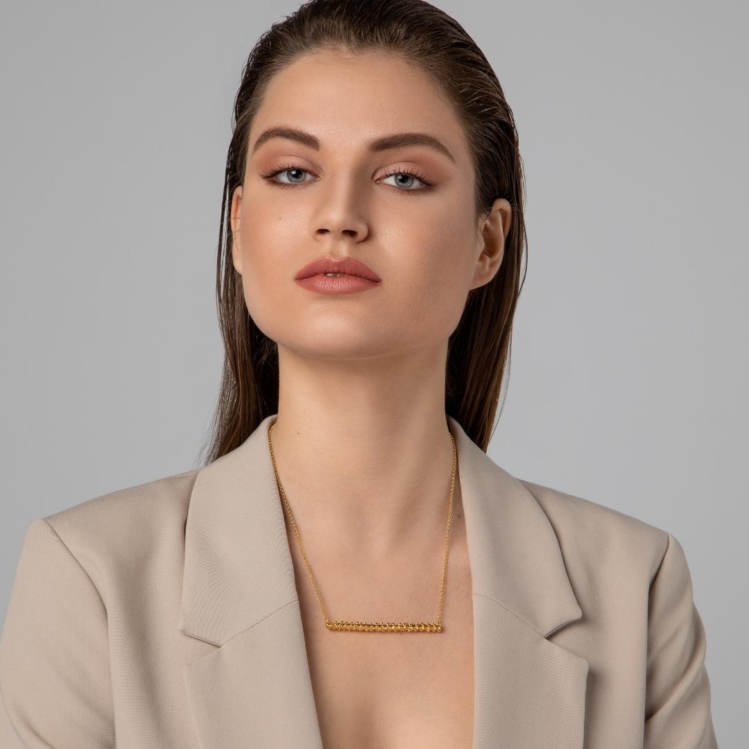 agapi-dropped-bubbles-long-line-collier-full-bubbles-argent-42-5-cm image 2