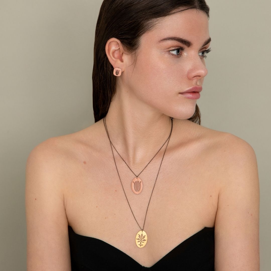 agapi-anthology-tulip-clous-d-oreilles-saumon-mail-1-cm image 2