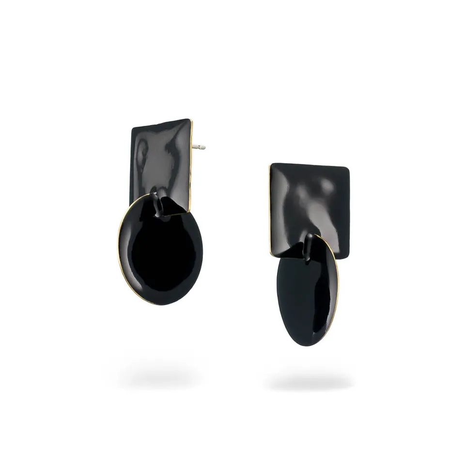 agapi-bau-joined-boucles-d-oreilles-noir-mail-g-om-trique image 1