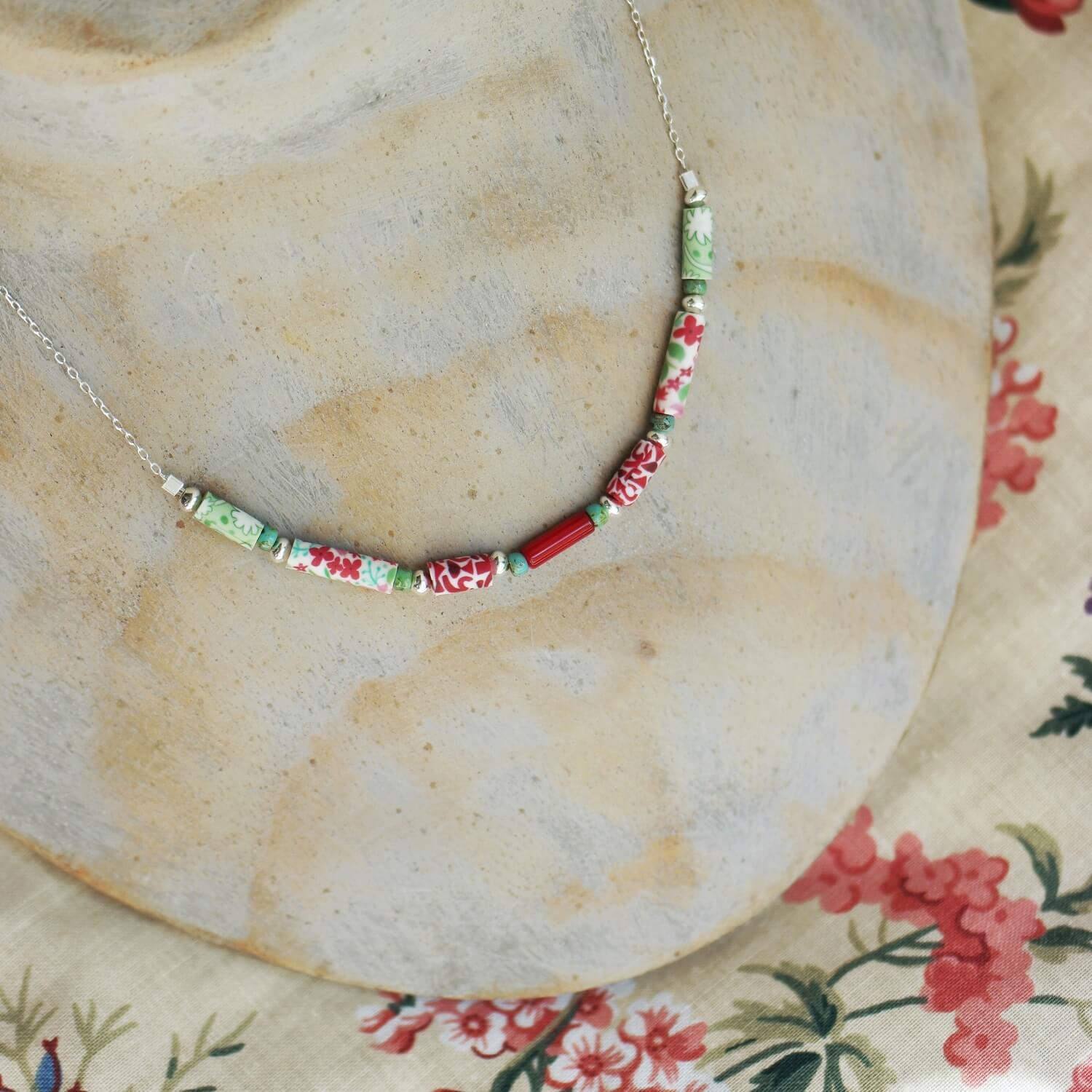 11prunes-sollya-collier-tige-perles-rouges-cha-ne-argent-925 image 2