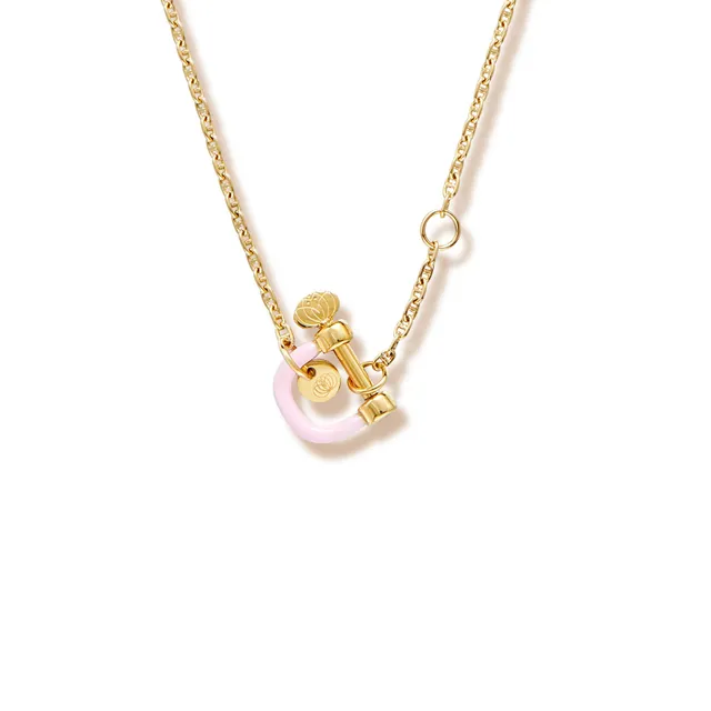 armeria-manilles-collier-manille-rose-acier-dor-49-cm image 1
