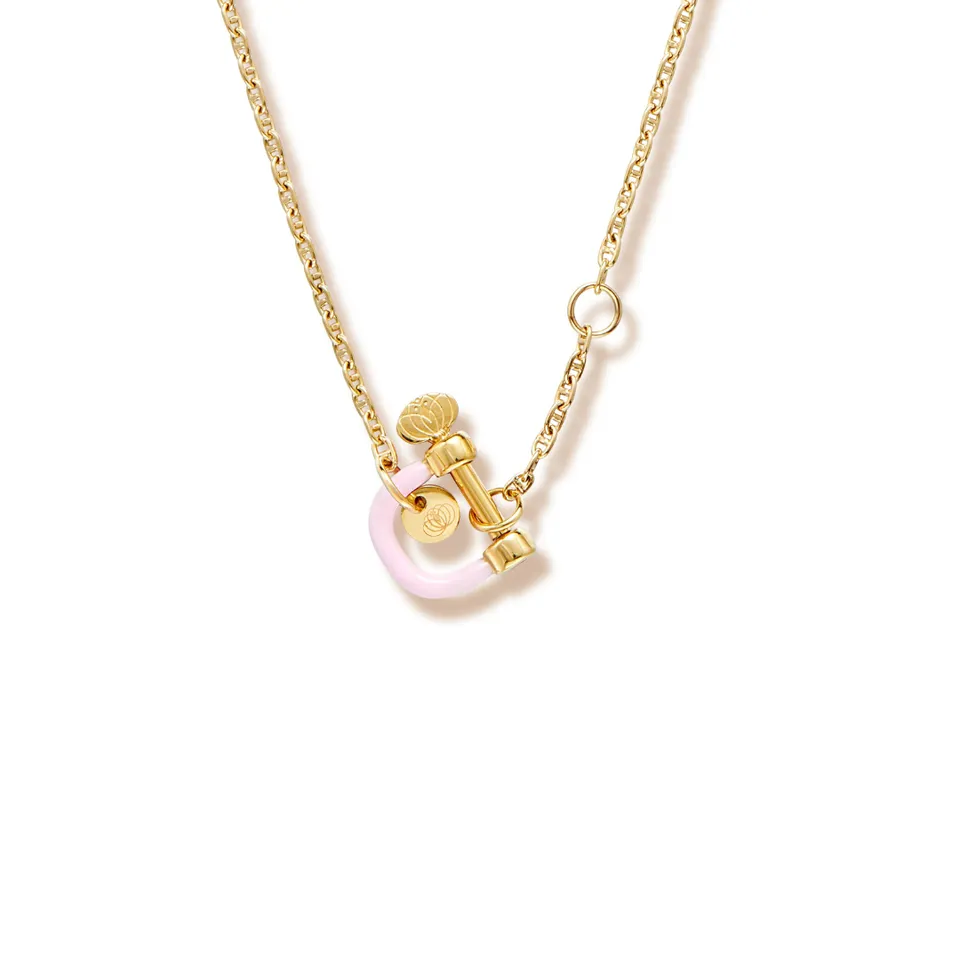 armeria-manilles-collier-manille-rose-acier-dor-49-cm image 1