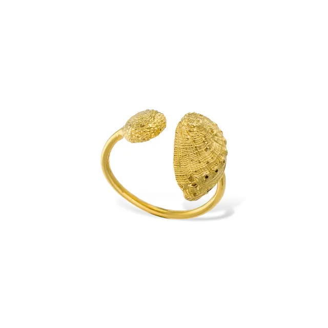 agapi-seastories-bague-oursin-coquillage-or-r-glable image 1