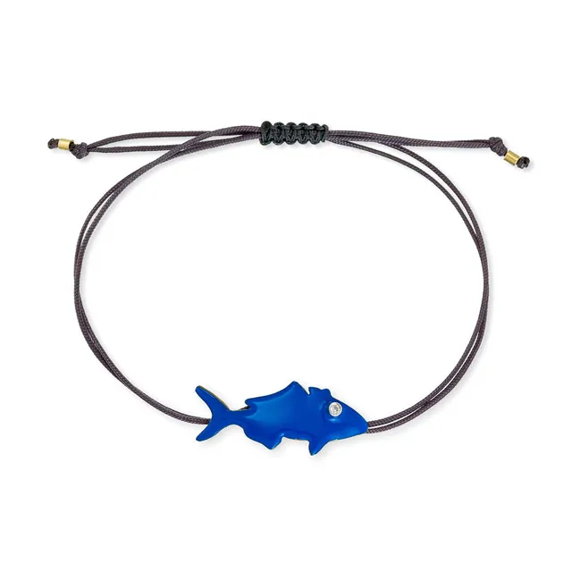 agapi-the-fish-blue-tuna-bracelet-poisson-bleu-mail-r-glable image 1