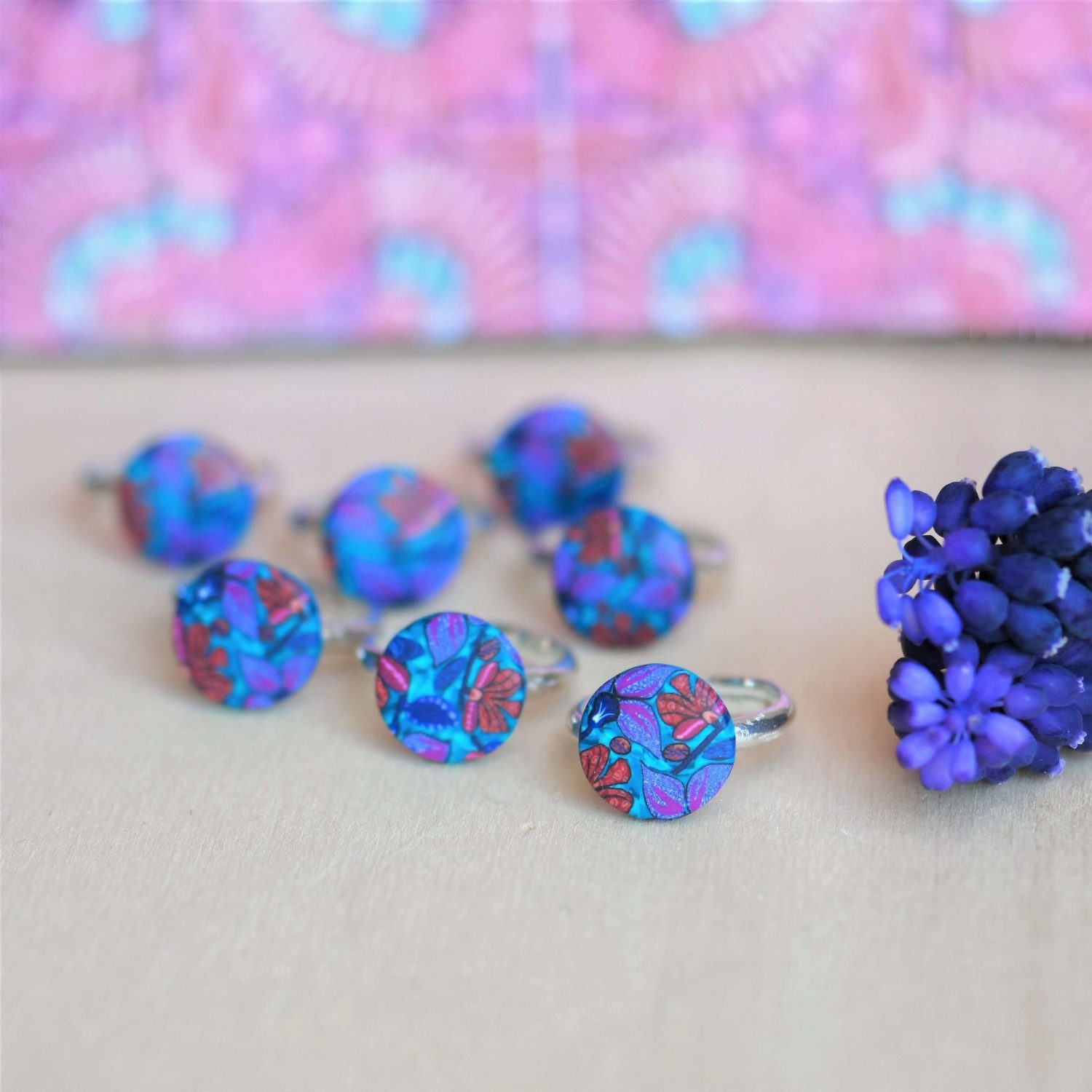 11prunes-clivia-bague-argent-925-cabochon-wax-violet-terracotta image 4