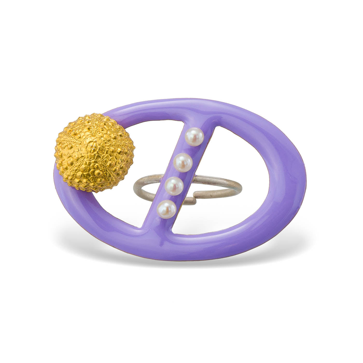 agapi-seastories-salty-kiss-bague-r-glable-lilas-perles-dor-e image 3