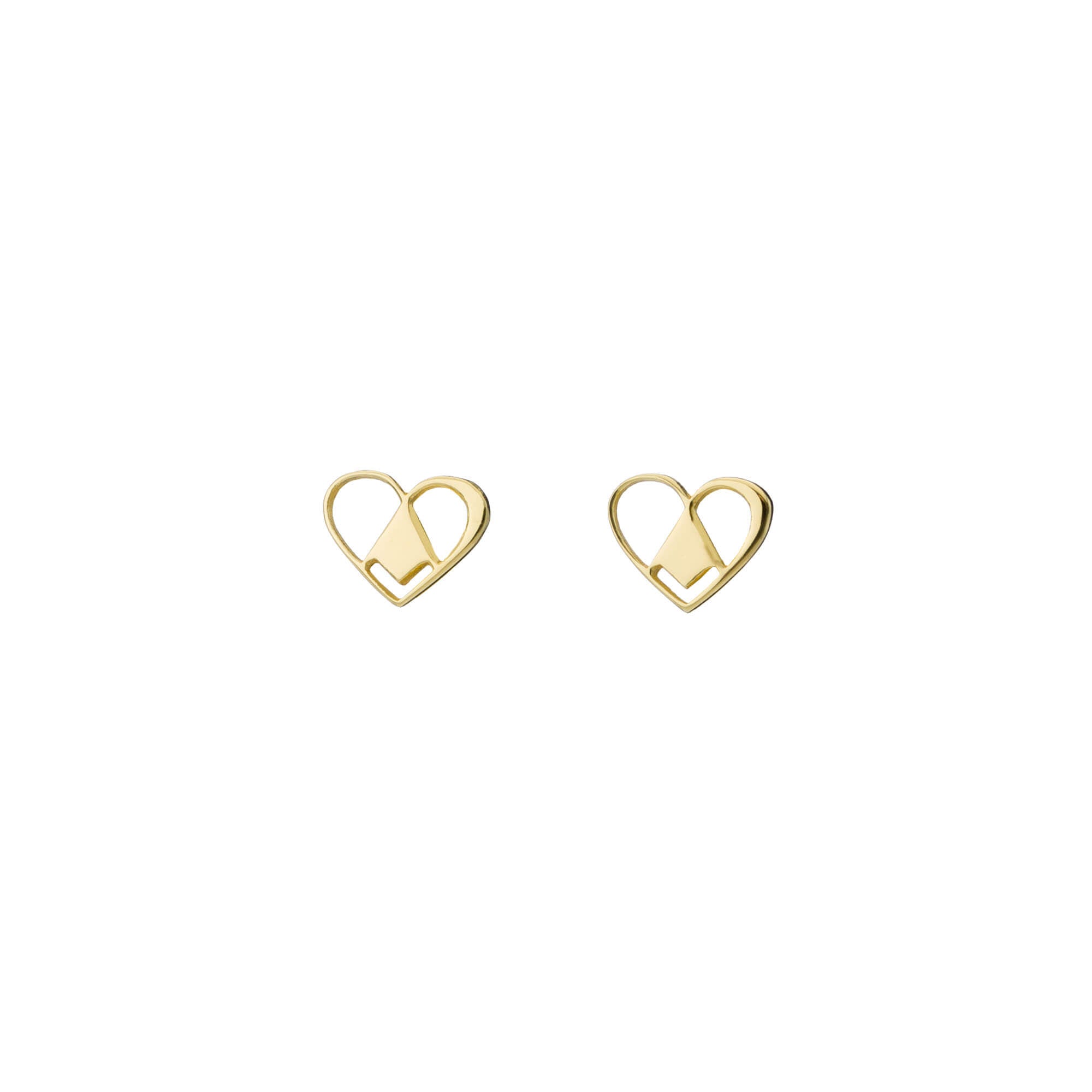 agapi-sweet-love-boucles-coeur-argent-dor-1-cm image 1