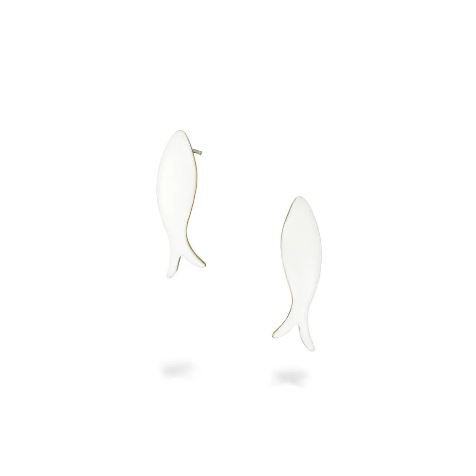 agapi-the-fish-small-fish-boucles-d-oreilles-mail-blanc image 1